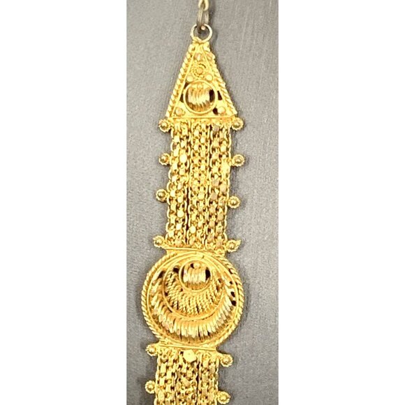 India Mughal Wedding Necklace Gold Plated 28" Long - Picture 7 of 10